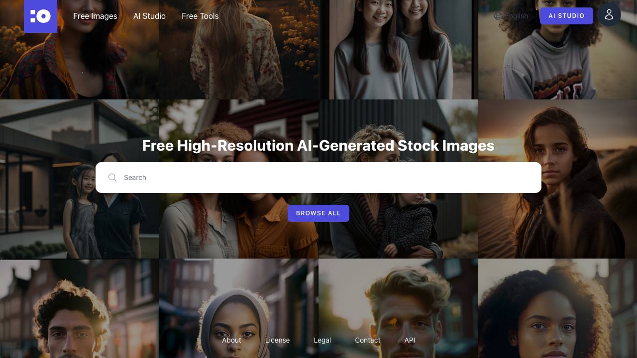 CG Faces 免费的 AI 人像生成图片素材网站