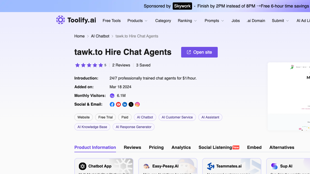 tawk.to Hire Chat Agents