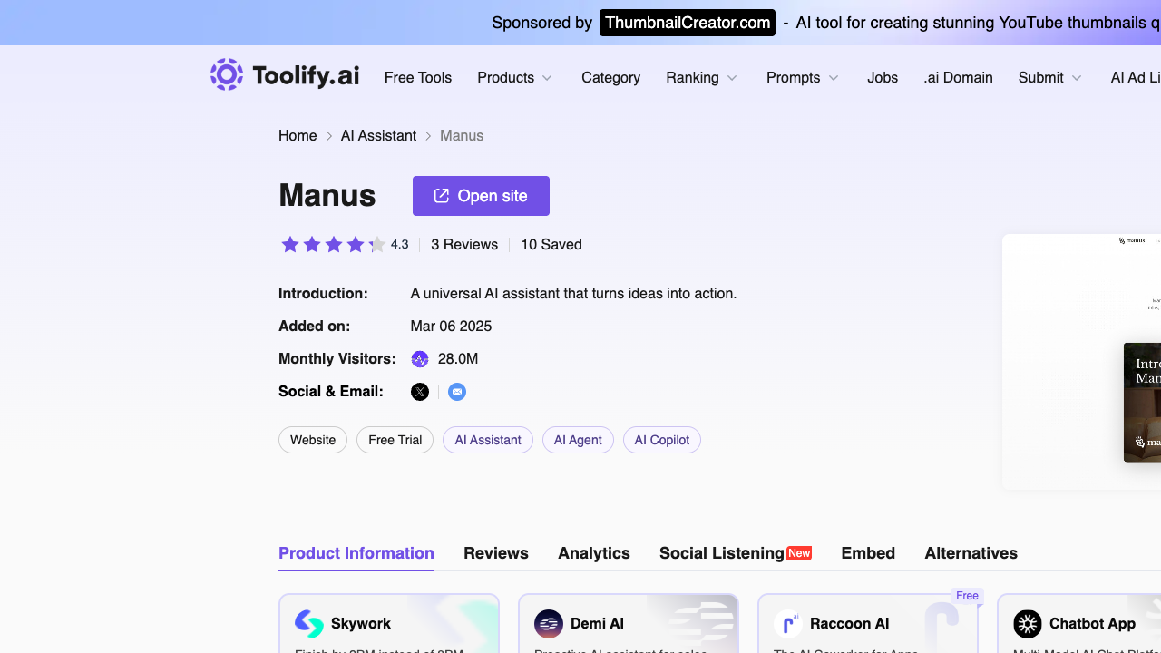 Manus
        
        A universal AI assistant that turns ideas into action.