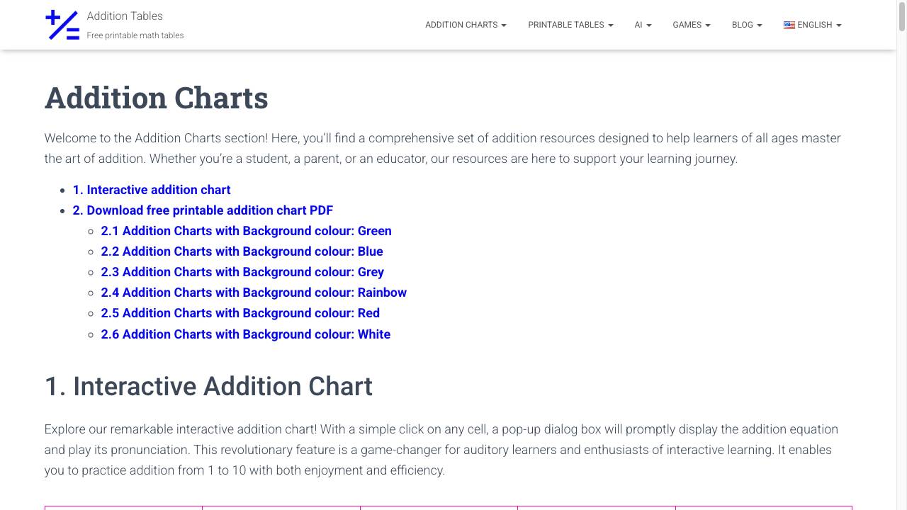 AI addition learning helper