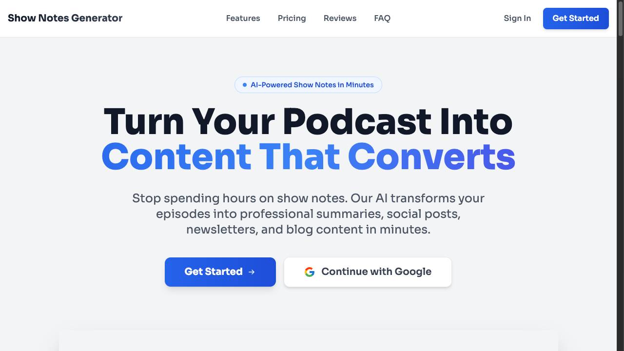 Show Notes Generator