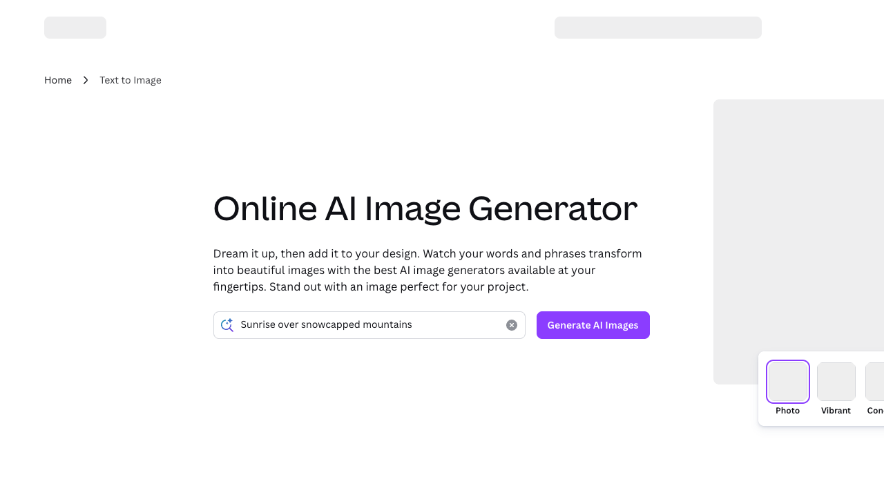 Canva AI Image Generator