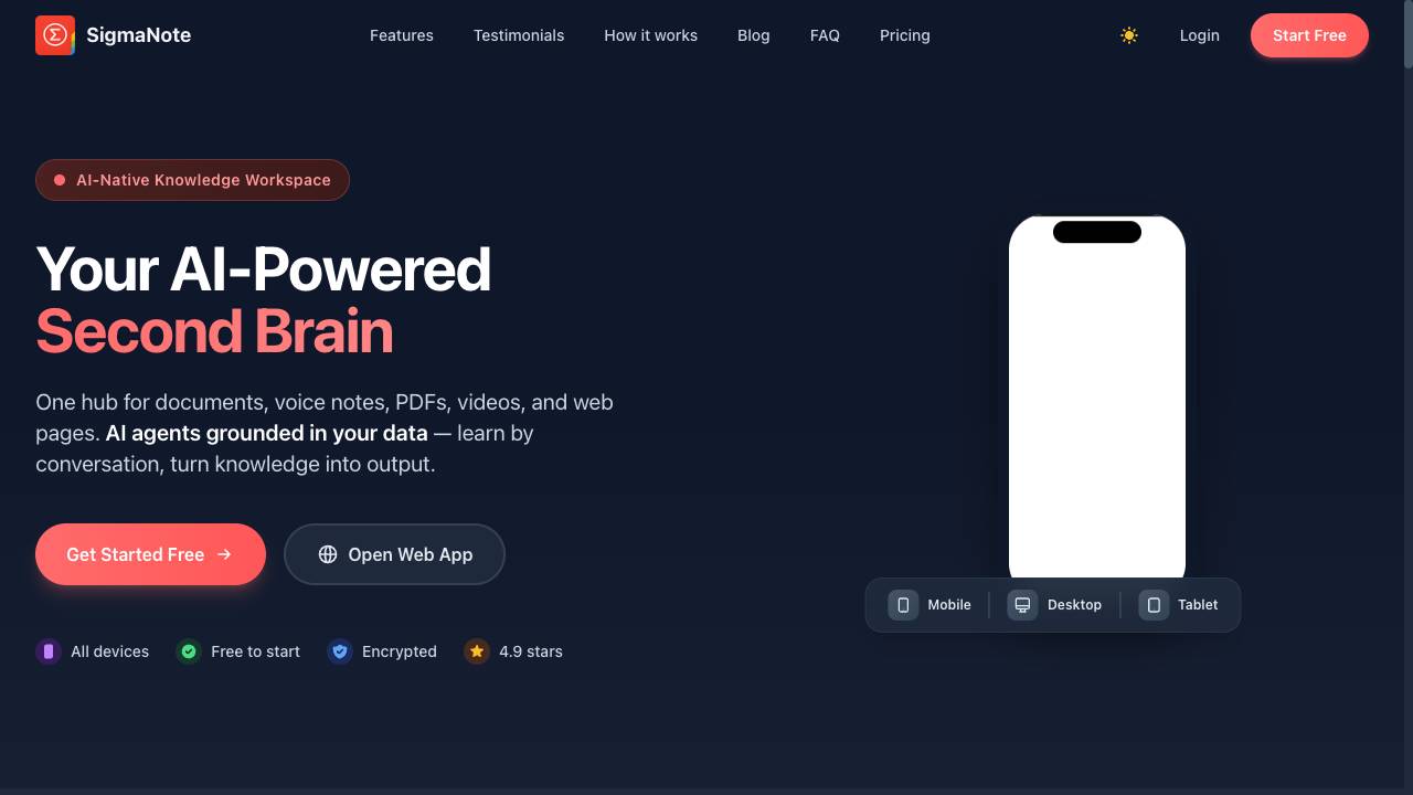 SigmaNote – your second brain
