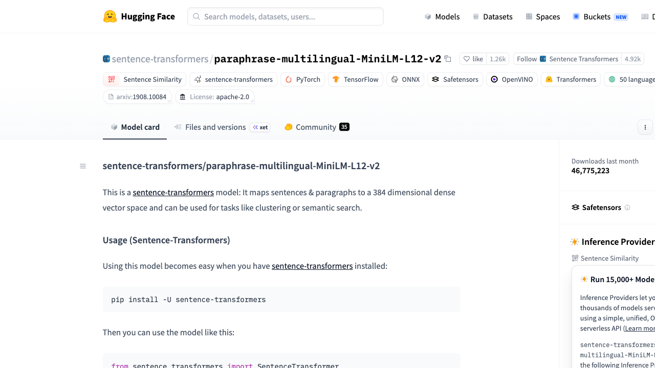 paraphrase-multilingual-MiniLM-L12-v2