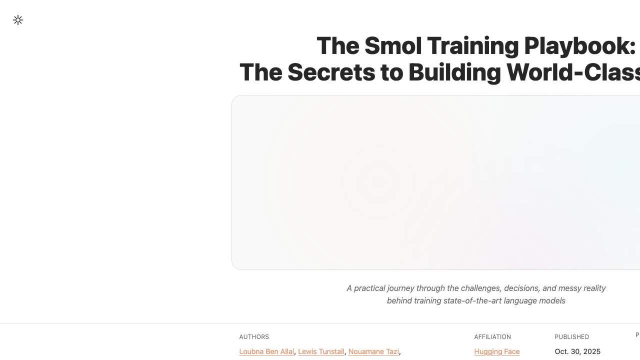 smol-training-playbook