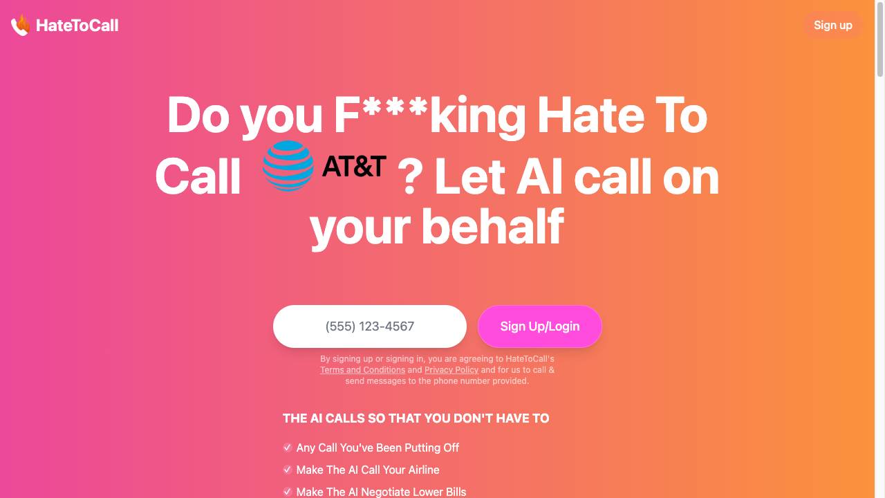 HateToCall.com