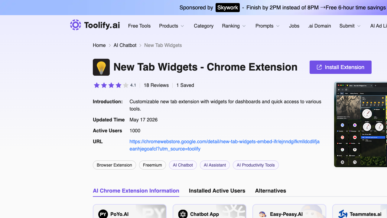 New Tab Widgets