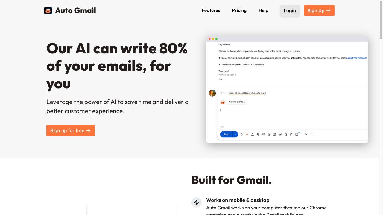 Auto Gmail: ChatGPT for email