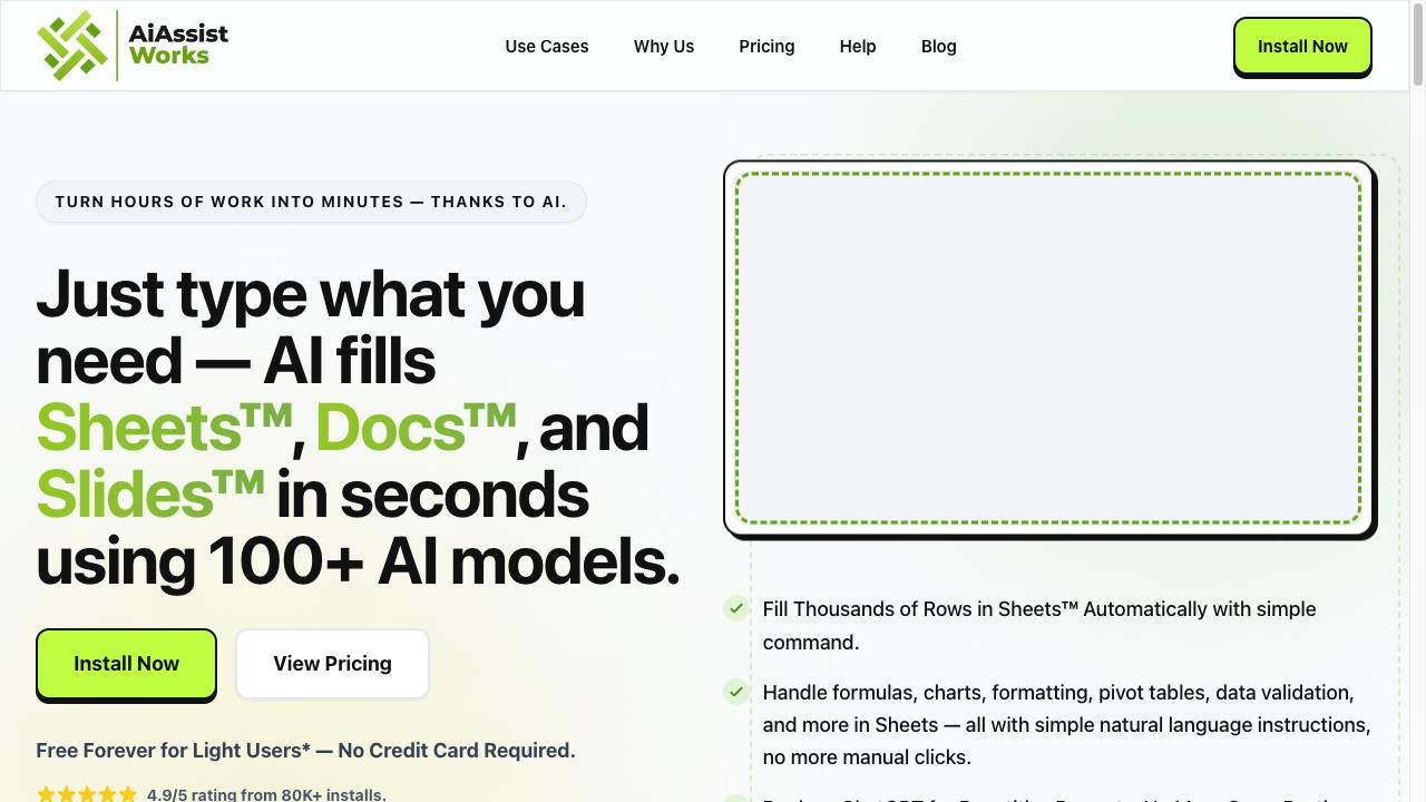 AiAssistWorks – AI for Sheets