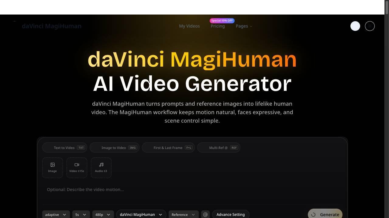 daVinci MagiHuman