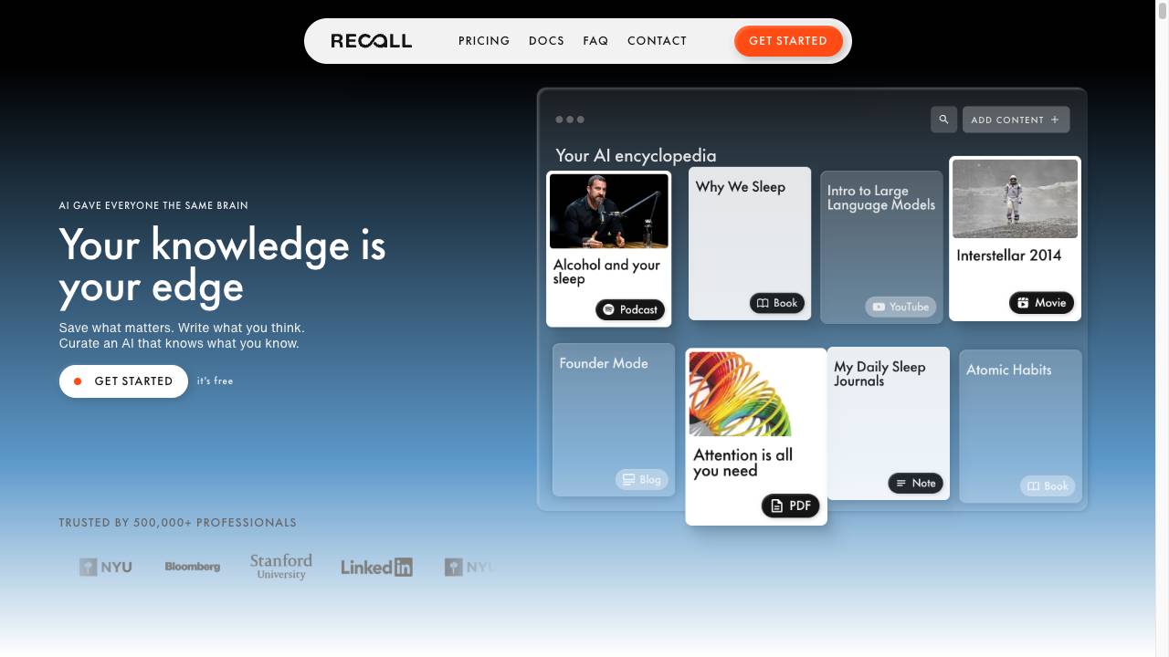 Recall Browser Extension