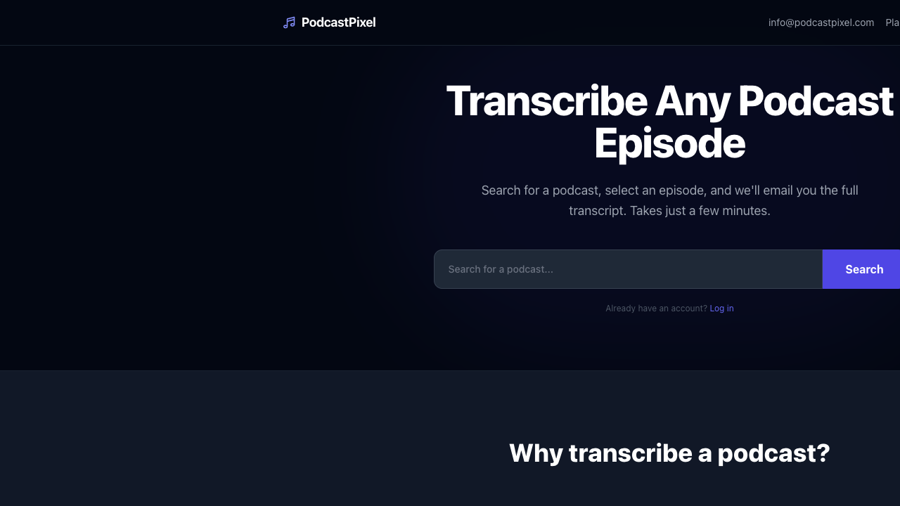 PodcastPixel - Podcast Summarizer