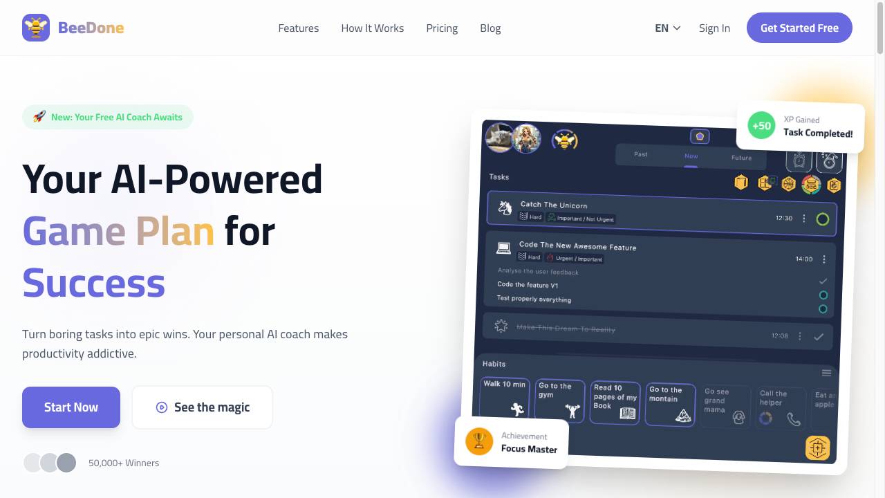 BeeDone – AI Gamified Productivity