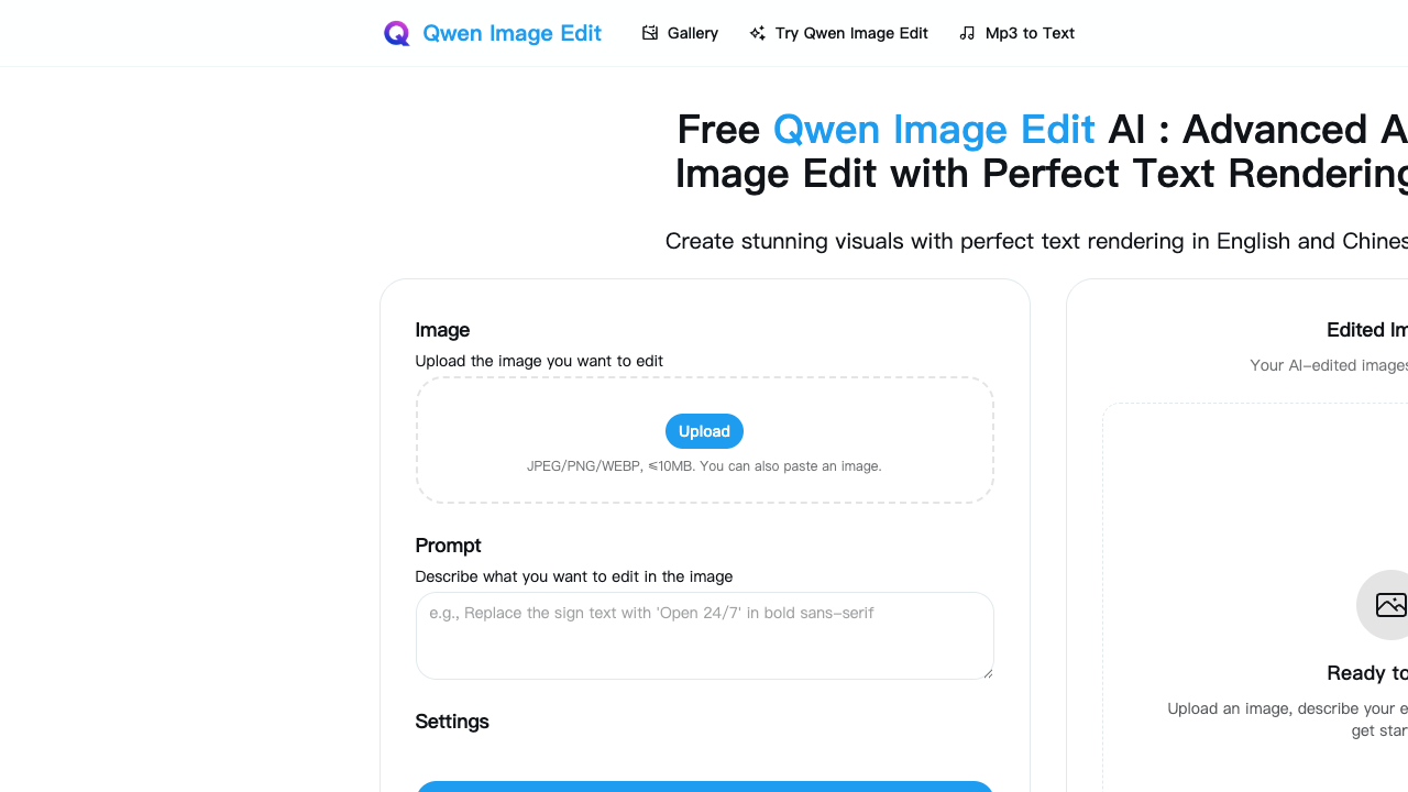 Free Qwen Image Edit AI
