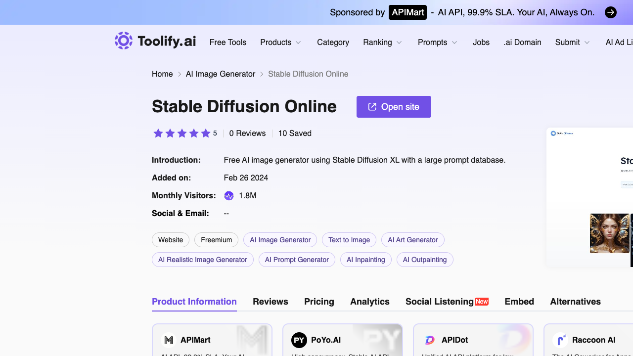 Stable Diffusion Online